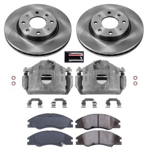 Kia Spectra Brake Kit - Front - PowerStop - Autospecialty Rotors + Evolution Ceramic Pads + Replacement Calipers - `04-`09