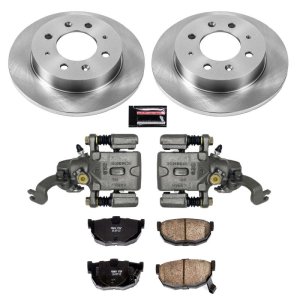 Kia Spectra Brake Kit - Rear - PowerStop - Autospecialty Rotors + Evolution Ceramic Pads + Calipers - `04-`09