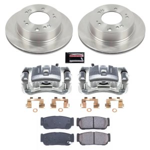 Kia Sorento Brake Kit - Rear - PowerStop - Autospecialty Rotors + Evolution Ceramic Pads + Replacement Calipers - `07-`09
