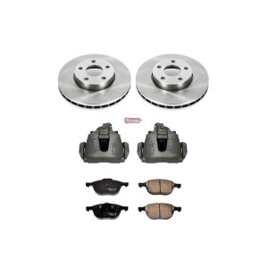 Ford C-Max Brake Kit - Front - PowerStop - Autospecialty Rotors + Evolution Ceramic Pads + Non-Coated Calipers - `13-`18