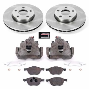 Volvo C30 Brake Kit - Front - PowerStop - Autospecialty Rotors + Evolution Ceramic Pads + Replacement Calipers - `12-`13