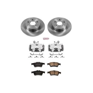 Ford C-Max Brake Kit - Rear - PowerStop - Autospecialty Rotors + Evolution Ceramic Pads + Non-Coated Calipers - `13-`18