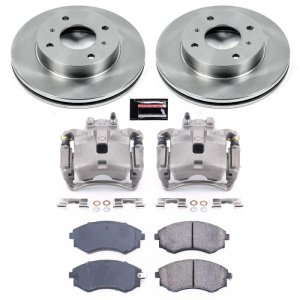 Nissan Sentra Brake Kit - Front - PowerStop - Z17 Direct Replacement Kit: Rotors, Ceramic Pads, Calipers - `00-`06