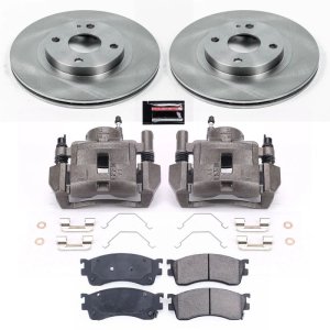 Mazda Protege Brake Kit - Front - PowerStop - Autospecialty Rotors + Evolution Ceramic Pads + Non-coated Calipers - `01-`03