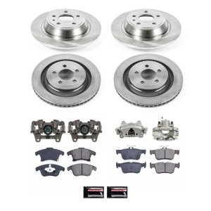 Ford Fusion Brake Kit - Rear - PowerStop - Autospecialty Rotors + Evolution Ceramic Pads + Non-Coated Calipers - `13-`16