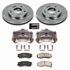 Mitsubishi Eclipse Brake Kit - Front - PowerStop - Autospecialty Rotors + Evolution Ceramic Pads + Replacement Calipers - `00-`01