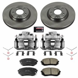 Hyundai Sonata Brake Kit - Front - PowerStop - Autospecialty Rotors + Evolution Ceramic Pads + Replacement Calipers - `15-`16