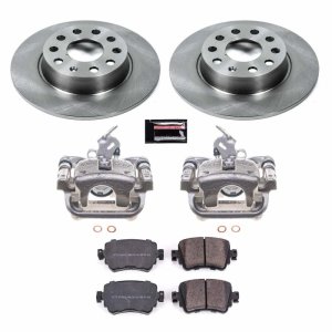 Volkswagen GTI Brake Kit - Rear - PowerStop - Autospecialty Rotors + Evolution Ceramic Pads + Non-coated Calipers - `15-`18