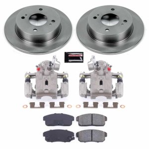 Infiniti G20 Brake Kit - Rear - PowerStop - Autospecialty Rotors + Evolution Ceramic Pads + Non-coated Calipers - `01-`02