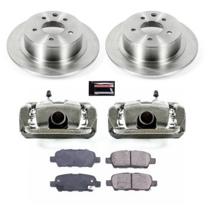 Nissan Altima Brake Kit - Rear - PowerStop - Autospecialty Rotors + Evolution Ceramic Pads + Non-coated Calipers - `07-`10
