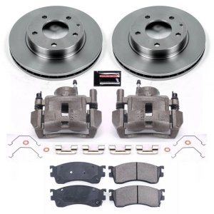 Mazda Protege Brake Kit - Front - PowerStop - Autospecialty Rotors + Evolution Ceramic Pads + Non-coated Calipers - `01-`03