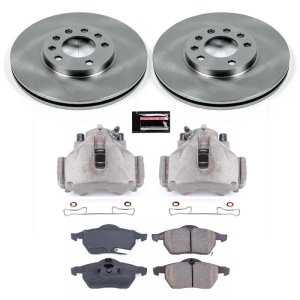 Saab 9-3 Brake Kit - Front - PowerStop - Autospecialty Rotors + Evolution Ceramic Pads + Non-Coated Calipers - `99-`03