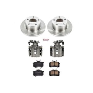 Audi A6 Quattro Brake Kit - Rear - PowerStop - Autospecialty Rotors + Evolution Ceramic Pads + Replacement Calipers - `98-`01