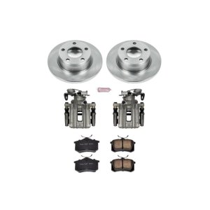 Audi A6 Quattro Brake Kit - Rear - PowerStop - Autospecialty Rotors + Evolution Ceramic Pads + Non-Coated Calipers - `98-`04