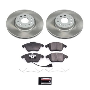 Ford Ranger Brake Kit - Front + Rear - PowerStop - OE Stock Replacement Low-Dust Ceramic Brake Pad, Rotors with Drum + Shoe - `03-`09