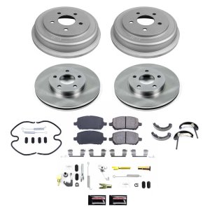Chevrolet Cobalt Brake Kit - Front + Rear - PowerStop - Autospecialty + Z17 Brake Pads + Evolution Premium Coated Drums - `07-`08