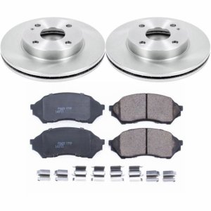 Mazda Protege Brake Kit - Front - PowerStop - Z17 Stock Replacement Rotors + Z17 Evolution Plus Ceramic Pads - `99-`01