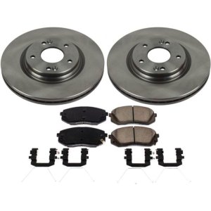Hyundai Kona Brake Kit - Front - PowerStop - Autospecialty Rotors + Z17 Evolution Plus Ceramic Pads - `18-`19