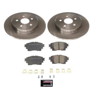 Toyota Corolla Brake Kit - Rear - PowerStop - Z17 Evolution Plus Ceramic Pads + Autospecialty Rotors - 2019