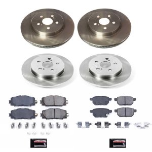 Toyota Prius Prime Brake Kit - Front + Rear - PowerStop - Z17 Stock Replacement + Autospecialty Rotors - `20-`22