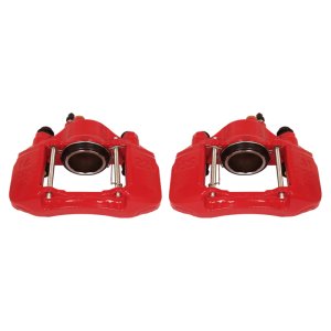 Ford Escort Brake Calipers (2) - Front - PowerStop - High-Temp Powder Coated - Red - `91-`03