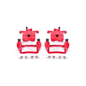 Saab 9-2X Brake Calipers - Rear - PowerStop - Red Powder Coated, Floating Caliper with Bracket - Red - `05-`06