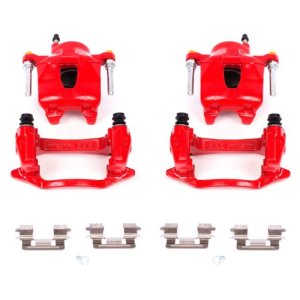 Toyota Celica Brake Caliper Set - Front - PowerStop - Powder Coated, Bolt on Ready, Floating Caliper with Bracket - Red - `00-`02