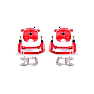 Acura CL Brake Calipers - Front - PowerStop - Red Powder Coated - Red - `01-`03