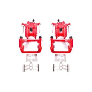 Acura CL Brake Calipers - Rear - PowerStop - Powder Coated with Brackets - Red - `01-`03