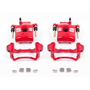 Mazda Protege Brake Calipers - Front - PowerStop - Powder Coated with Brackets - Red - `99-`03