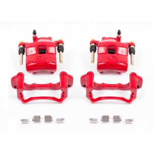 Mazda Protege Brake Calipers - Front - PowerStop - Powder Coated with Brackets - Red - `99-`03