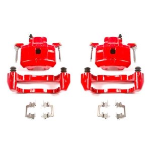 Mitsubishi Eclipse Brake Calipers (2) - Front - PowerStop - Red Powder Coated Calipers - Red - `01-`05