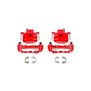 Mitsubishi Eclipse Brake Calipers (2) - Front - PowerStop - Red Powder Coated Calipers - Red - `01-`05