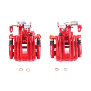 Audi A6 Quattro Brake Calipers - Rear - PowerStop - Powder Coated - Red - `98-`04