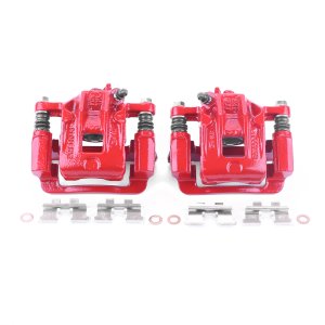 Hyundai Santa Fe Brake Calipers (2) - Rear - PowerStop - Powder Coated - Red - `01-`06