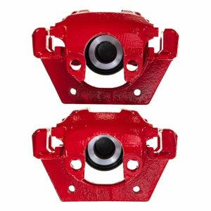 BMW M3 Brake Calipers - Rear - PowerStop - Autospecialty, High-Temp Red Powder Coated, No Logo, Floating with Bracket (Pair) - Red - `01-`06