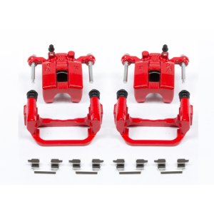 Infiniti G35 Brake Caliper (Pair) - Rear - PowerStop - Performance Brake Caliper with Brackets - Red - `03-`05