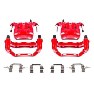 Infiniti M45 Brake Calipers - Front - PowerStop - High-Temp Red Powder Coated - Red - `03-`04