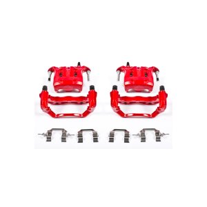 Infiniti M45 Brake Calipers - Front - PowerStop - High-Temp Red Powder Coated - Red - `03-`04