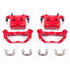 Infiniti G35 Calipers - Front - PowerStop - High-Temp Red Powder Coated - Red - `07-`08