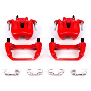 Nissan Murano Brake Calipers - Front - PowerStop - Powder Coated with Brackets - Red - `03-`07