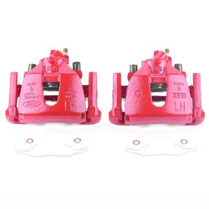 Mazda 3 Brake Calipers - Front - PowerStop - Powder Coated - Red - `08-`09