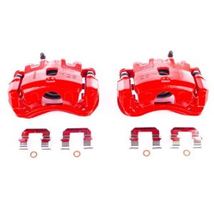Hyundai Tucson Brake Calipers (2) - Front - PowerStop - High-Temp Red Powder Coated - Red - `05-`09