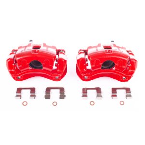 Hyundai Azera Brake Calipers - Front - PowerStop - Powder Coated - Red - `10-`11