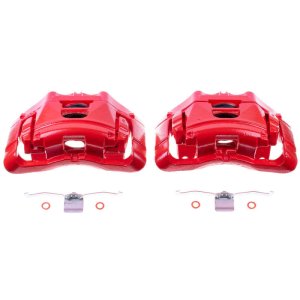 Audi A4 Brake Calipers - Front - PowerStop - With Brackets - Red - `05-`09