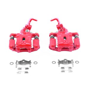 Hyundai Elantra Disc Brake Caliper Set - Rear - PowerStop - Powder Coated - Red - `05-`06