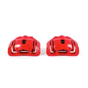 BMW 3 Series Brake Calipers - Front - PowerStop - Red Powder Coated, Floating Caliper with Bracket - Red - `09-`11