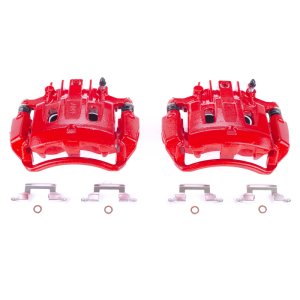 Ford Excursion Brake Calipers - Rear - PowerStop - Powder Coated - Red - 2000