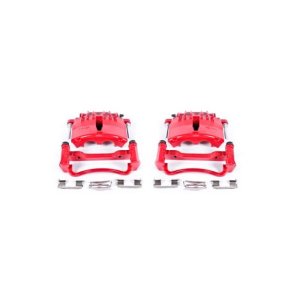 Ford Mustang Brake Calipers (2) - Front - PowerStop - Red Powder Coated - Red - `99-`02