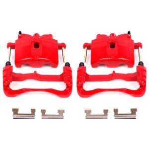Cadillac DeVille Brake Calipers (2) - Front - PowerStop - Powder Coated - Red - `00-`04